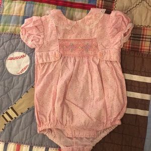 Smocked Handsewn Baby Girl Onesie
